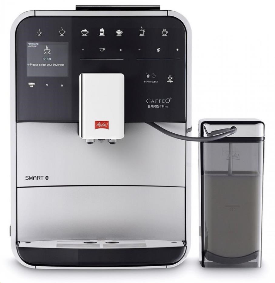 Melitta Barista TS Smart F85 0-101 automatický kávovar, 1450 W, vestavěný mlýnek, nádoba na mléko, SMART, stříbrný0 