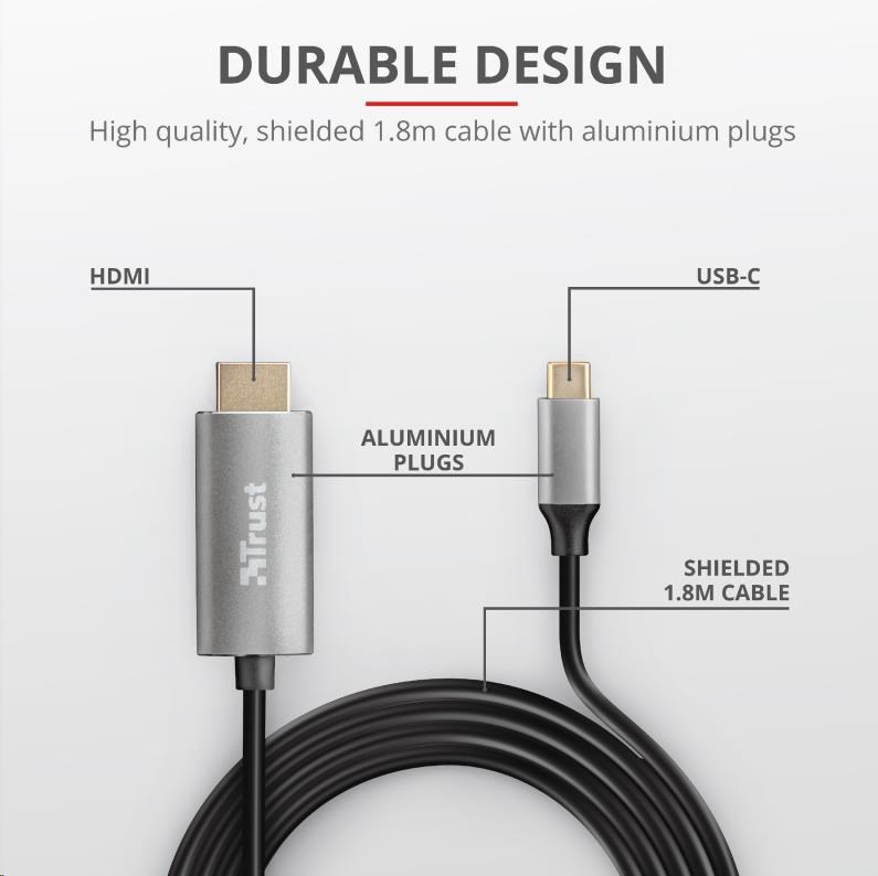 Adaptérový kábel TRUST Calyx USB-C na HDMI4 