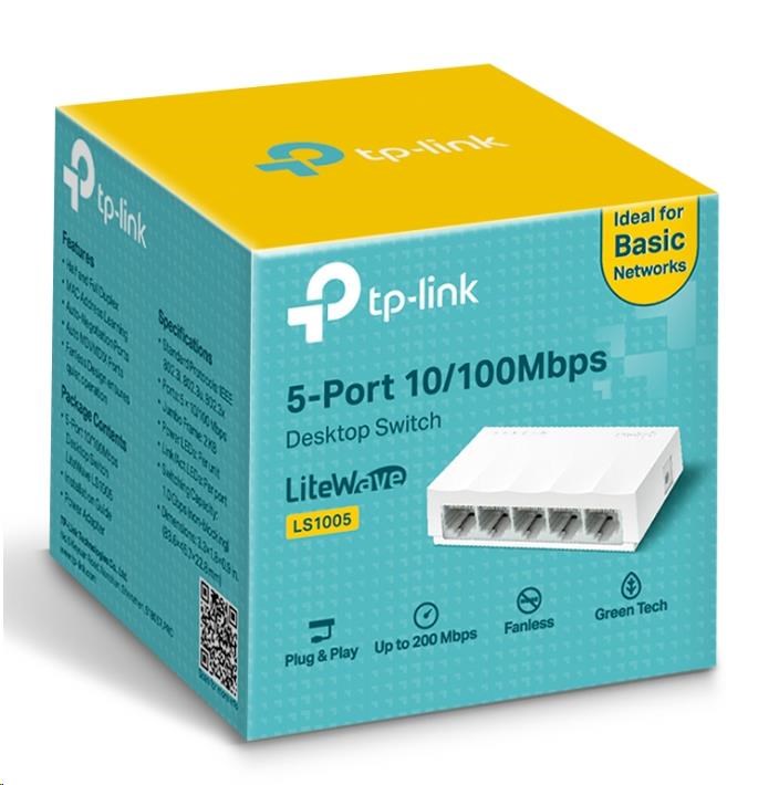 TP-Link LiteWave switch LS1005 (5x100Mb/ s,  fanless)3 