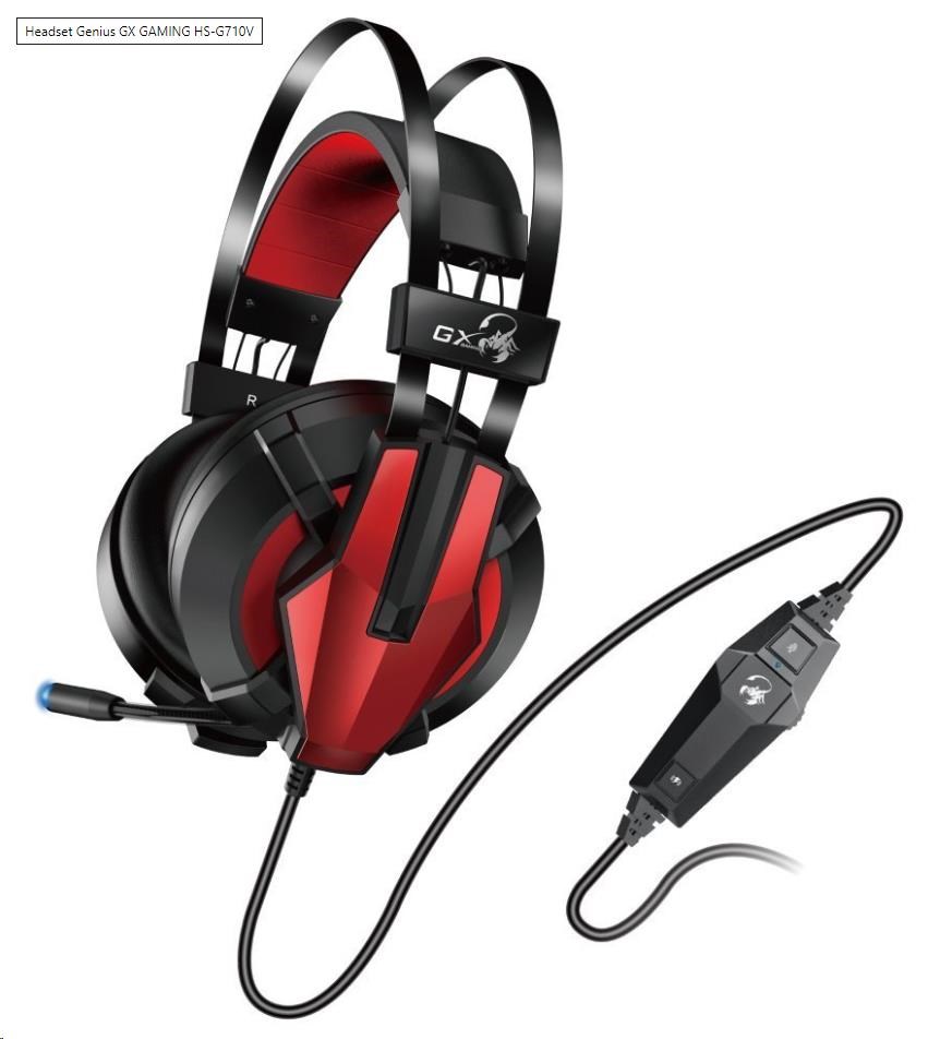 GENIUS sluchátka GX GAMING headset - HS-G710V/  7.1/  vibrační/  USB/  ovládání hlasitosti0 