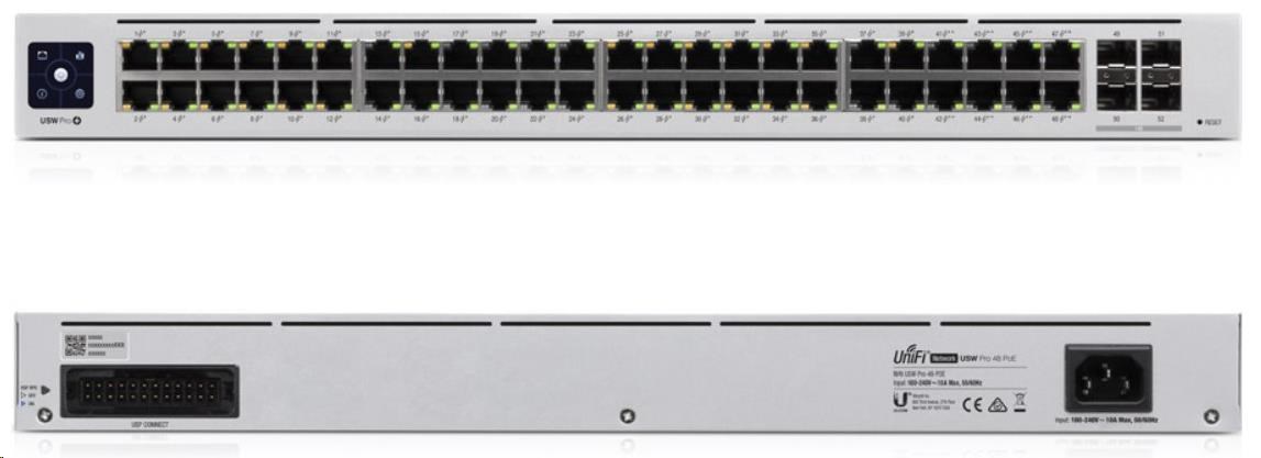 UBNT UniFi Switch USW-Pro-48-POE Gen2[48xGigabit,  600W PoE+ 802.3at/ af/ bt,  4xSFP+,  176Gbps]1 