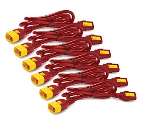 Súprava napájacích káblov APC (6 ks),  uzamykateľná,  C13 na C14,  1.8 m,  červená0 