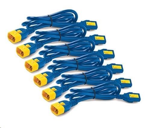 Súprava napájacích káblov APC (6 ks),  uzamykateľná,  C13 na C14,  1.8 m,  modrá0 