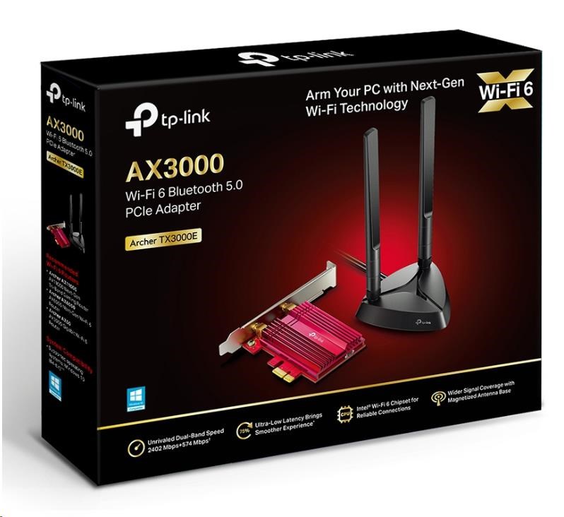 TP-Link Archer TX3000E WiFi6 PCIe adapter (AX3000, 2, 4GHz/ 5GHz, Bluetooth5.0)6 