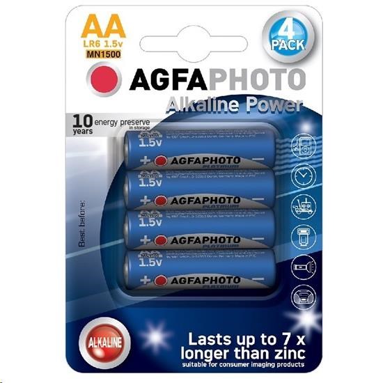AgfaPhoto Power alkalická baterie LR06/ AA,  blistr 4ks0 