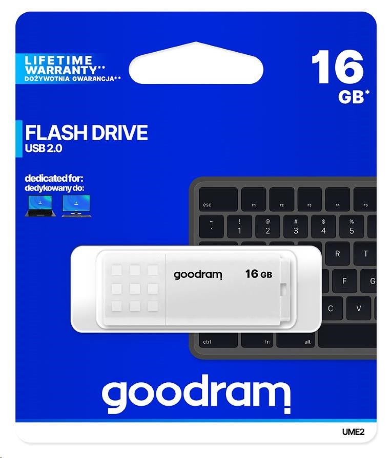 GOODRAM Flash disk 16GB UME2,  USB 2.0,  biela4 