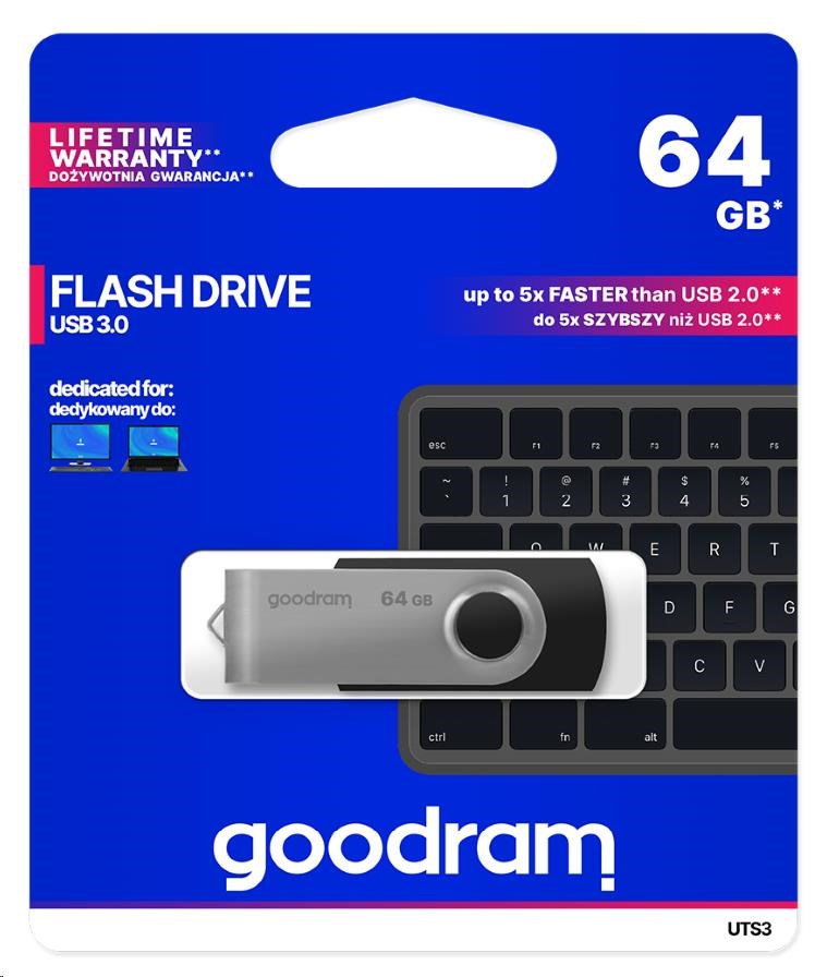 GOODRAM Flash Disk 64GB UTS3,  USB 3.0,  čierna4 