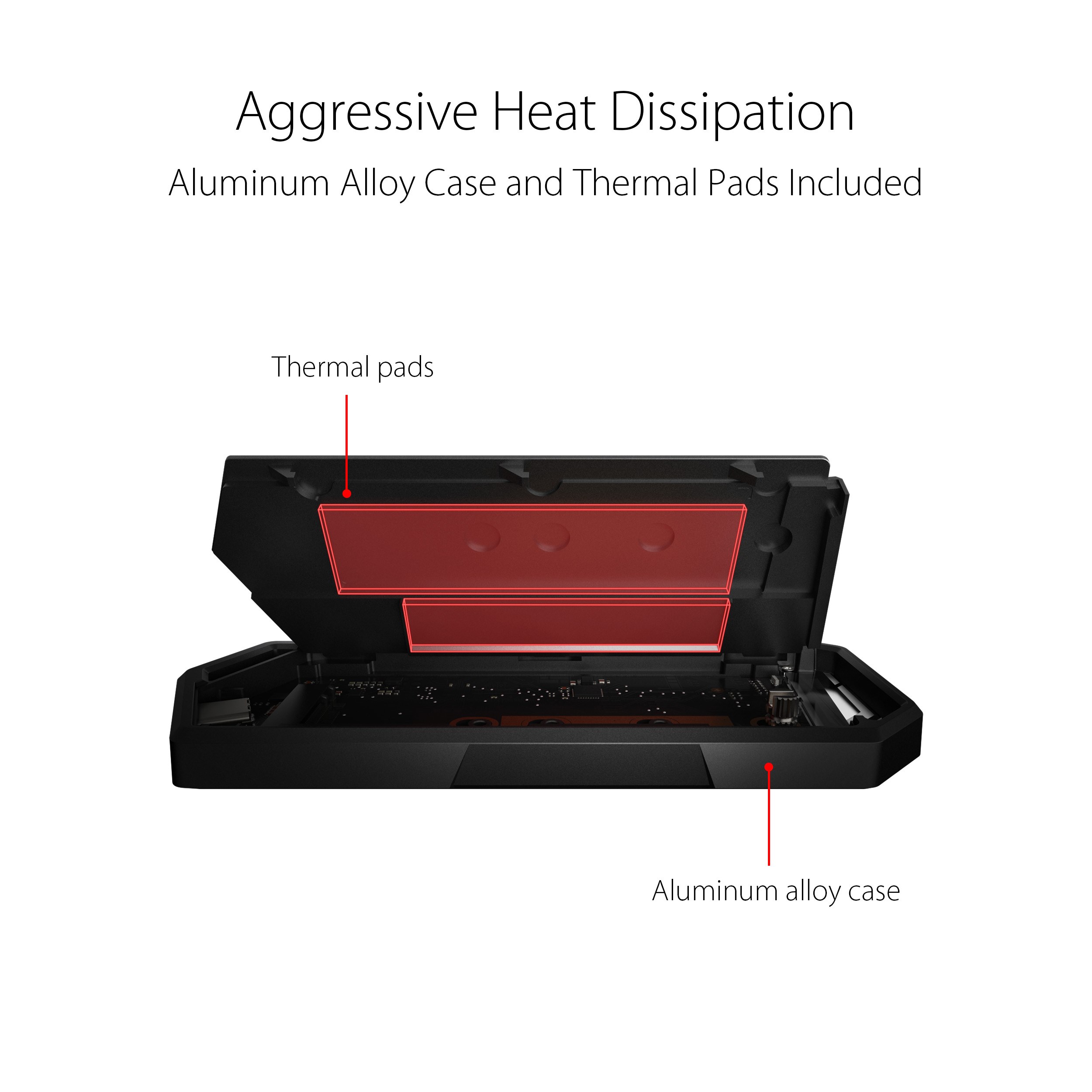 ASUS ROG STRIX ARION SSD NVME AURA case,  USB-C 3.2,  M.2 NVMe SSD kovový box,  délka 30-80 mm,  AURA RGB8 