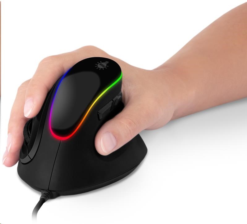 CONNECT IT GAME FOR HEALTH ergonomická vertikálna myš, drôtová, čierna5 