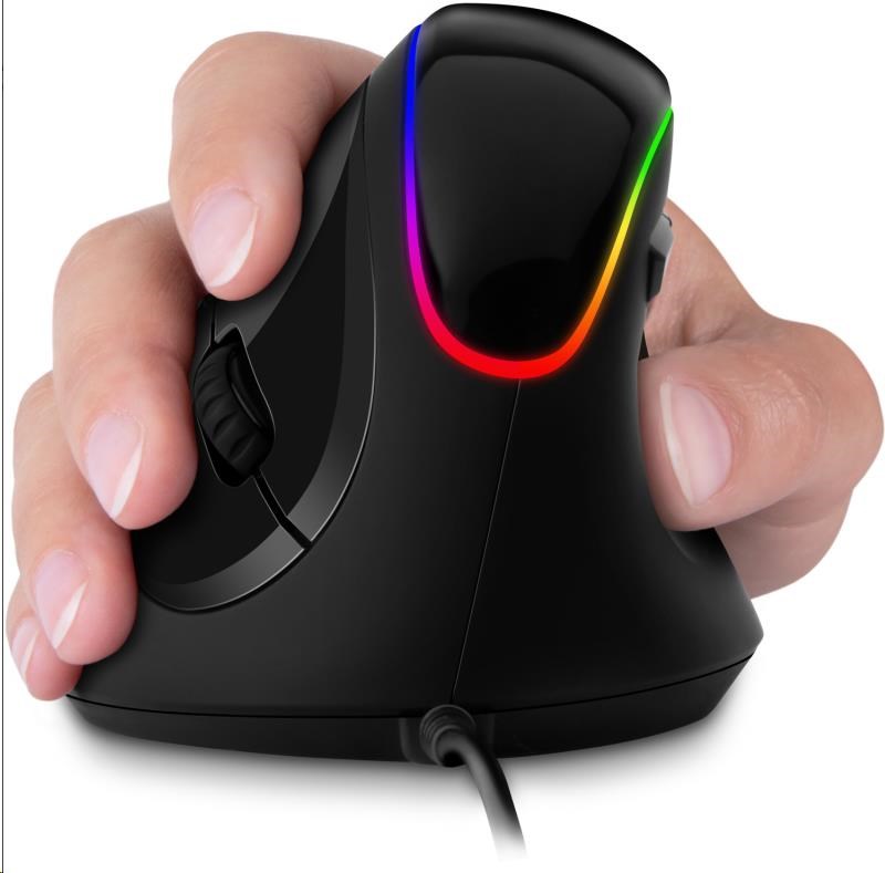 CONNECT IT GAME FOR HEALTH ergonomická vertikálna myš, drôtová, čierna7 