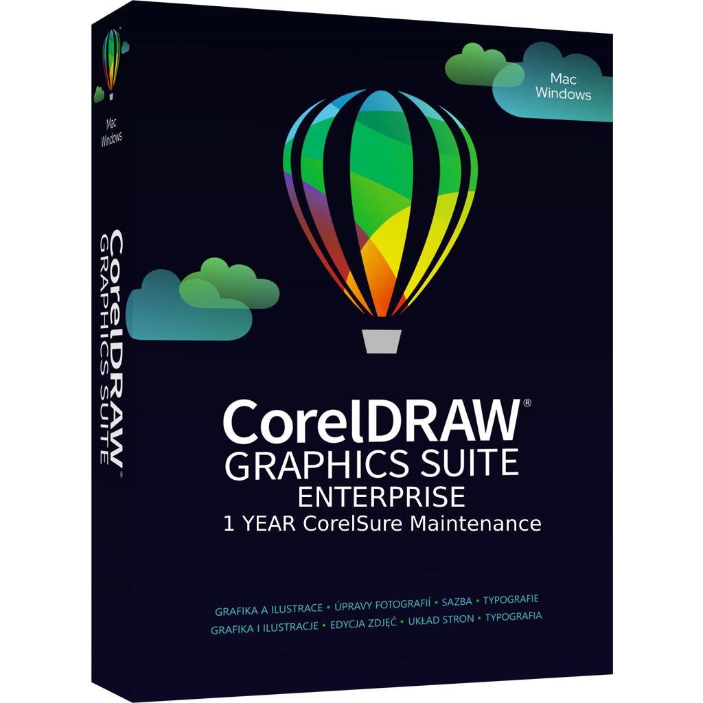 CorelDRAW Graphics Suite Perpetual Edu 1Y CorelSure Maintenance (51-250) (Windows /  MAC) EN/ DE/ FR/ BR/ ES/ IT/ NL/ CZ/ PL0 