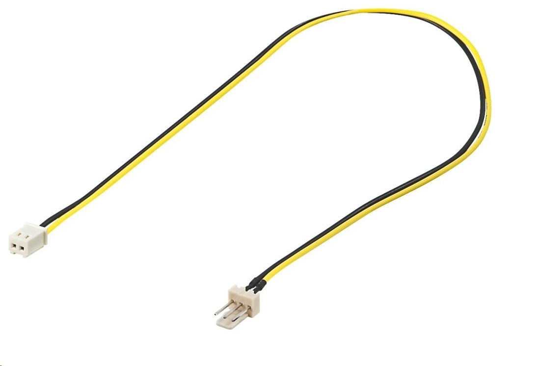PREMIUMCORD Napájací kábel ventilátora z 2-pinového konektora FAN na 3-pinový konektor FAN na zapojenie do ventilátora0 