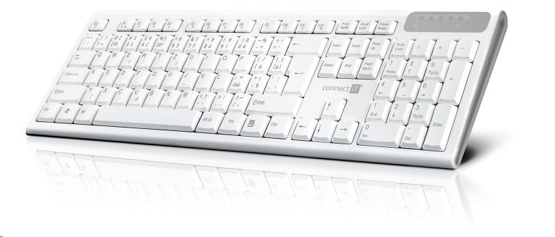 CONNECT IT Multimediální bezdrátová klávesnice,  (+2x AAA baterie zdarma),  CZ + SK verze,  bílá2 