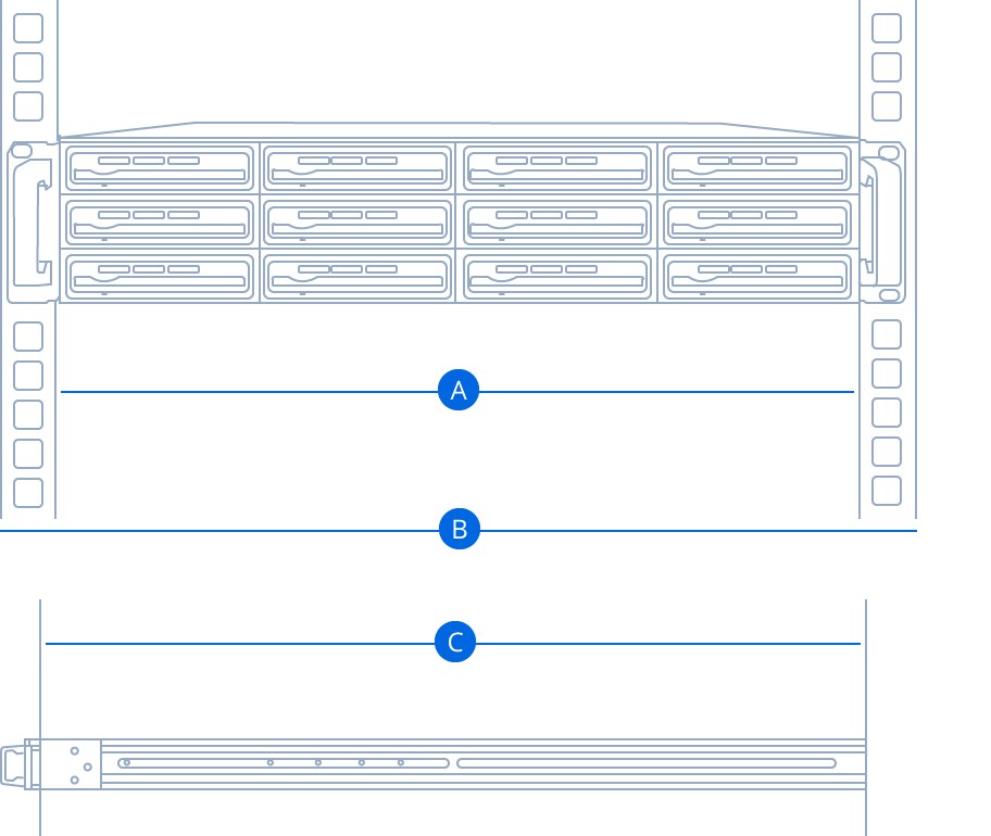 Synology RKM114 pevné lišty pre RackStation1 