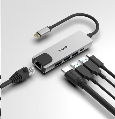 Rozbočovač D-Link DUB-M520 5 v 1 USB-C s rozhraním HDMI/ Ethernet a funkciou Power Delivery2 