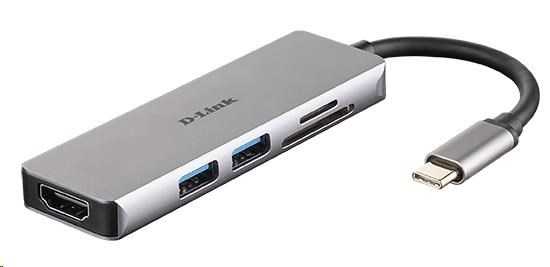 D-Link DUB-M530 rozbočovač 5 v 1 USB-C s rozhraním HDMI a čítačkou kariet SD/microSD0 