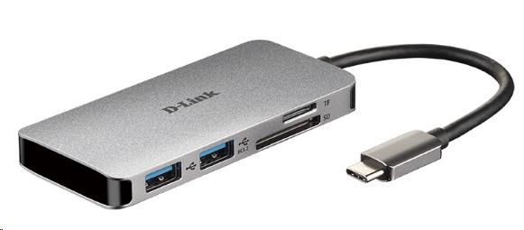 D-Link DUB-M610 Rozbočovač USB-C 6 v 1 s HDMI/ čítačkou kariet/ prívodom napájania0 