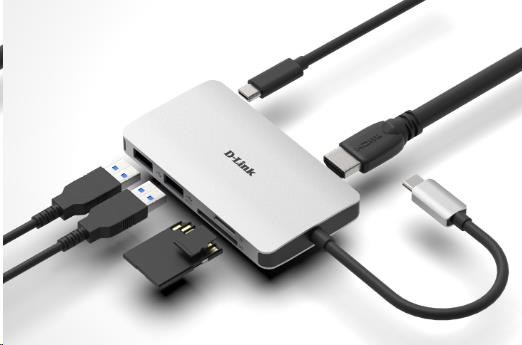 D-Link DUB-M610 Rozbočovač USB-C 6 v 1 s HDMI/ čítačkou kariet/ prívodom napájania3 