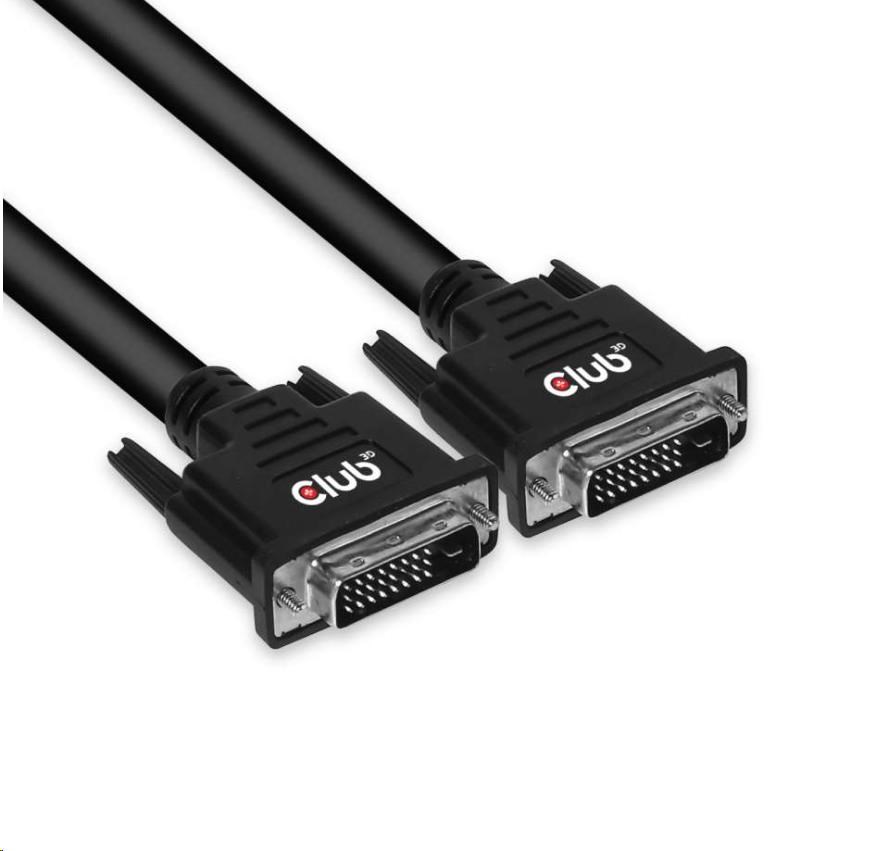 Club3D DVI-D Dual Link kábel (24+1),  10 m,  obojsmerný,  28 AWG2 