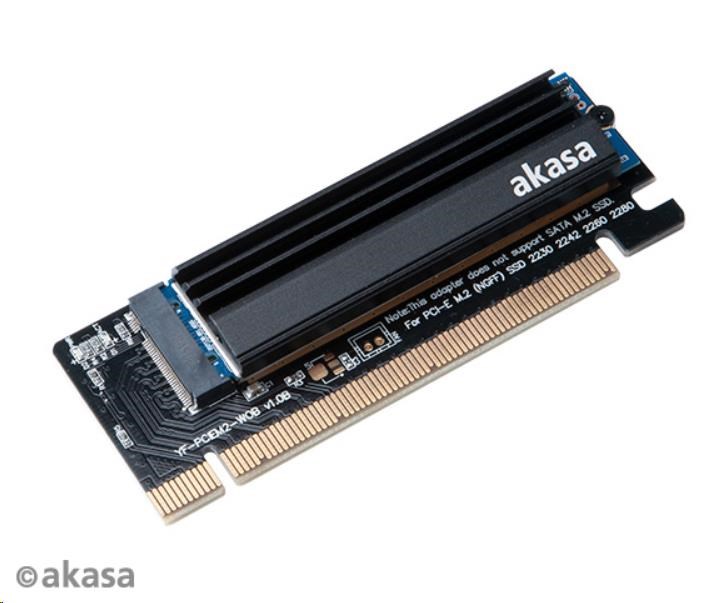 Adaptér AKASA M.2 Karta adaptéra SSD na PCIe s chladičom0 