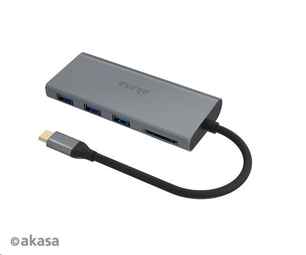 AKASA USB Type-C adaptér 9 v 1 (PD Type-C,  HDMI,  VGA,  3 x USB 3.0 typ A,  RJ45,  čítačka kariet SD a Micro SD)3 