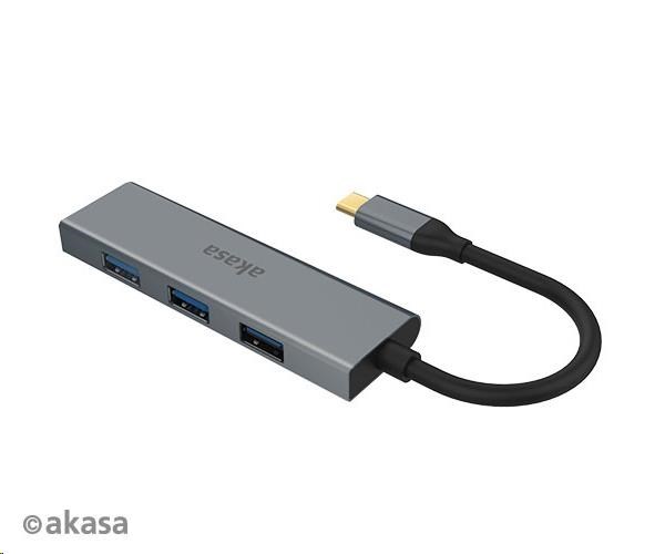 AKASA Hub USB-C 4x USB 3.0 port,  hliník1 