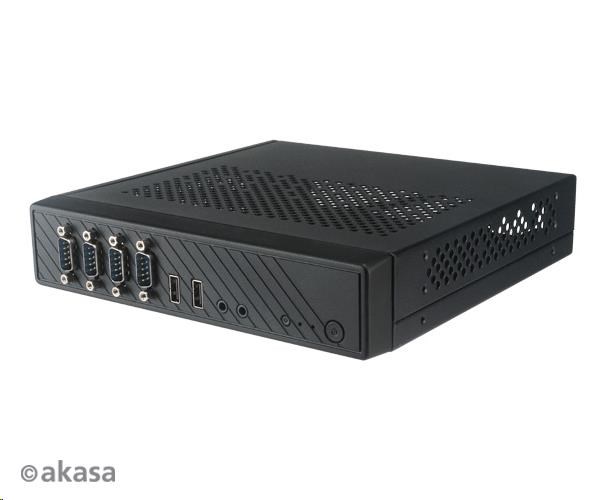 Skriňa AKASA Cypher SPX,  tenké mini-ITX (Sub 2L Chassis so 4 otvormi pre COM porty a 2 x USB 2.0 portov,  možnosť montáž3 