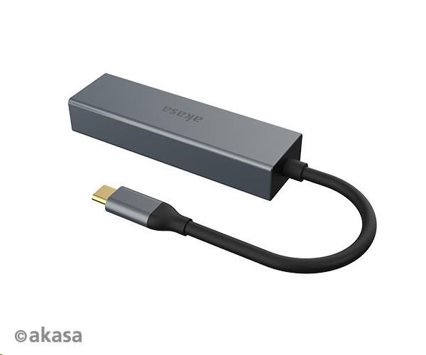AKASA USB Type-C 4-v-1 rozbočovač s Ethernetom0 