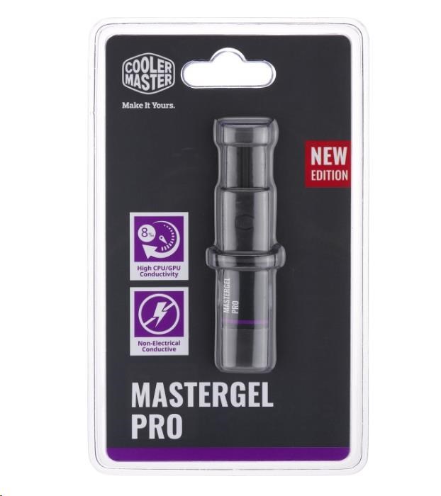 Tepelná pasta Cooler Master pre CPU Master Gel Pro V2,  tep. vodivosť 8 W.m,  1.5 ml,  4 g,  sivá7 