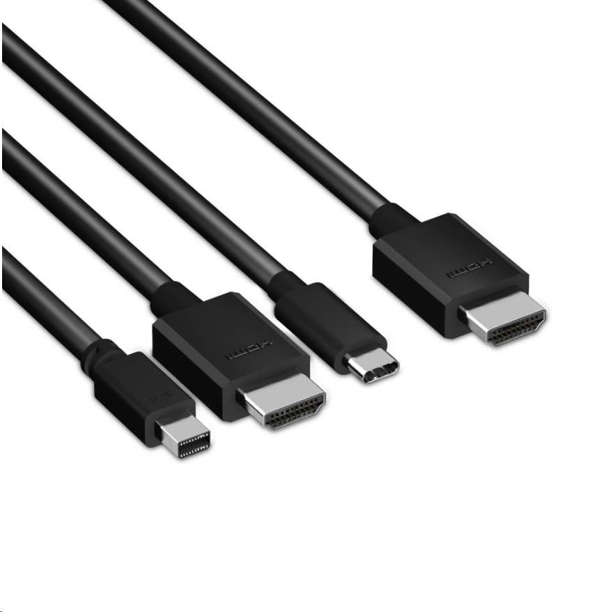 Club3D Active USB Type-C + Mini DP adaptér 1.2+ HDMI na HDMI 4K60Hz HDR,  M/ M,  32AWG7 