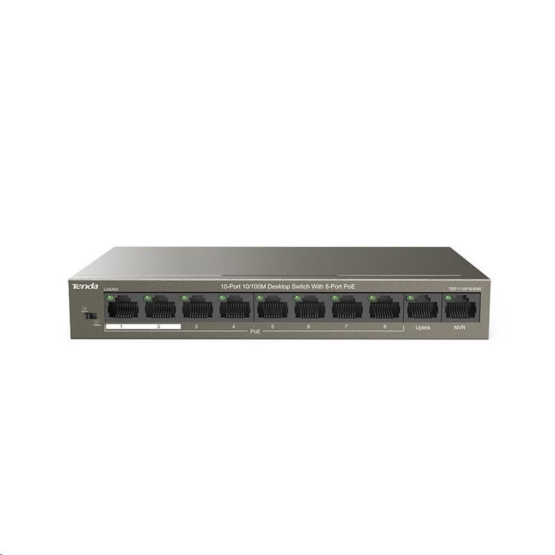 Tenda TEF1110P-8-63W - PoE AT Switch 63Watt1 
