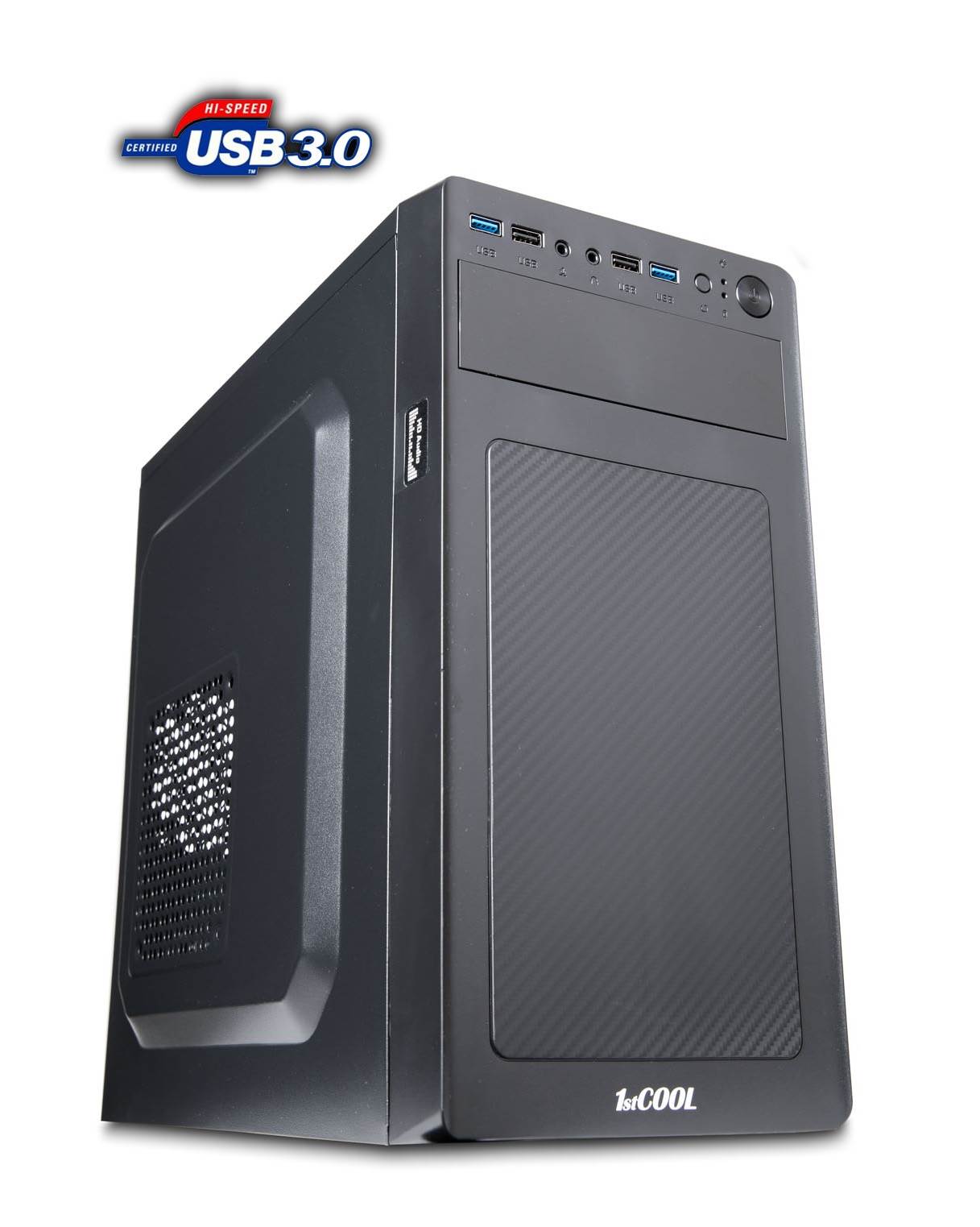 skriňa 1stCOOL STEP 3 ver.3 + čítačka kariet,  micro ATX,  AU,  2XUSB 3.0 + 2x USB 2.0,  bez napájania,  čierna0 