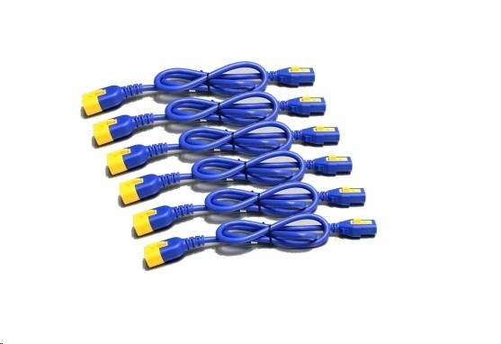 Súprava napájacích káblov APC (6 ks),  blokovanie,  C13 TO C14,  0.6 m,  modrá0 