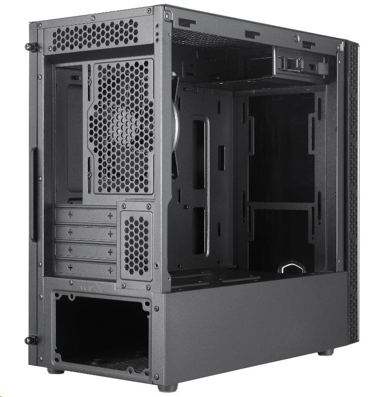 Cooler Master case MasterBox MB400L ODD,  mATX,  Průhledná bočnice,  1x 120mm Fan,  Černá4 
