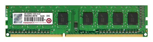TRANSCEND JetRam™ DDR3 2GB 1333MHz DIMM,  256Mx8 CL90 