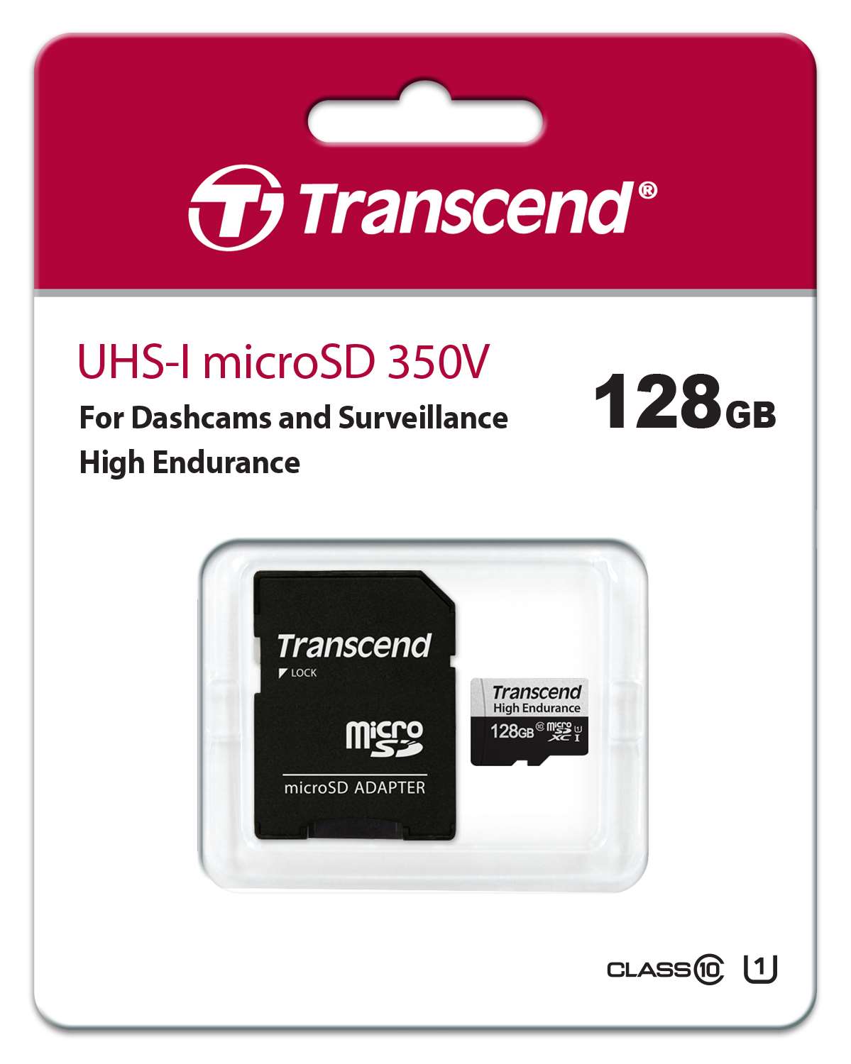 Karta TRANSCEND MicroSDXC 128 GB 350V,  vysoká odolnosť0 