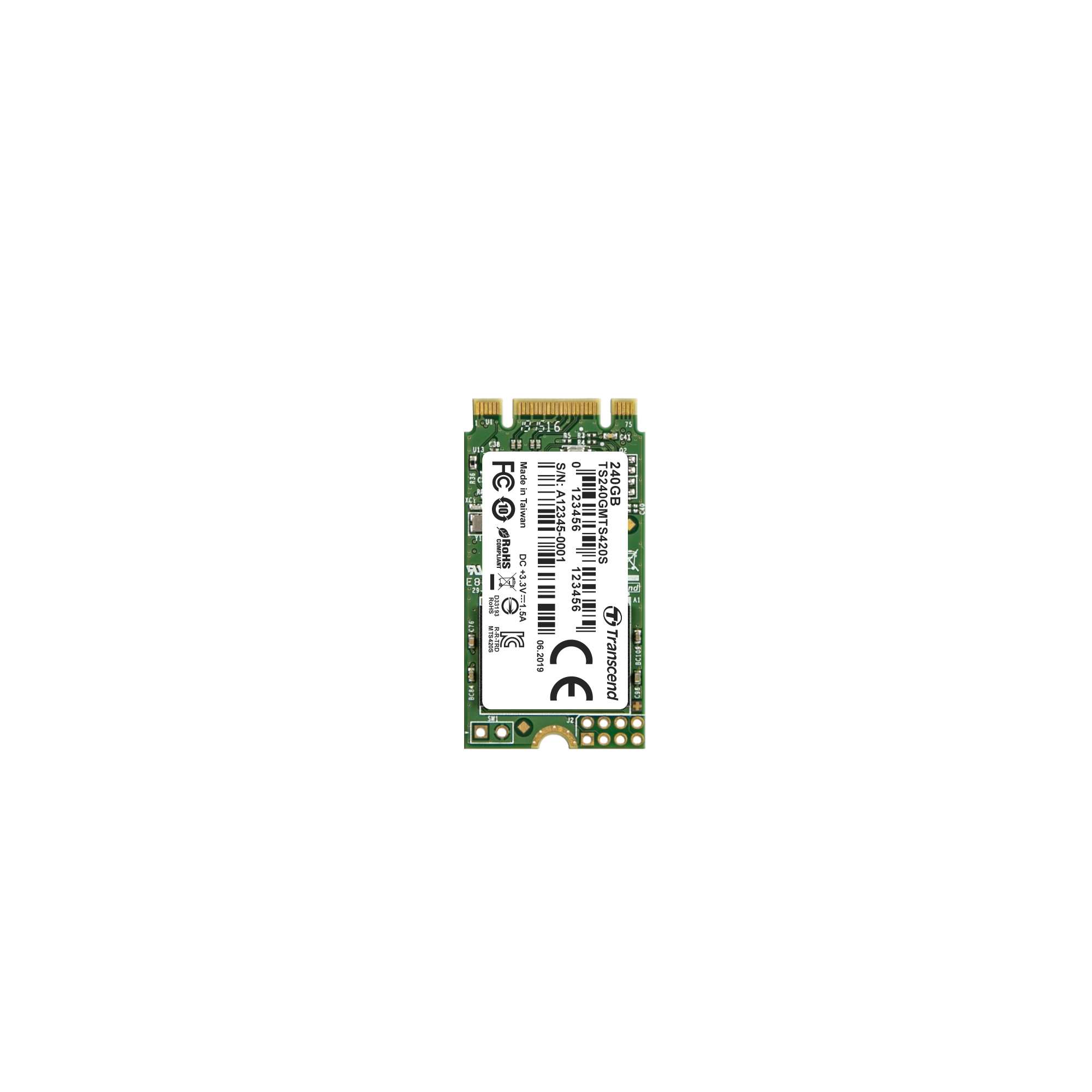TRANSCEND Industrial SSD MTS420 240GB,  M.2 2242,  SATA III 6 Gb/ s,  TLC4 