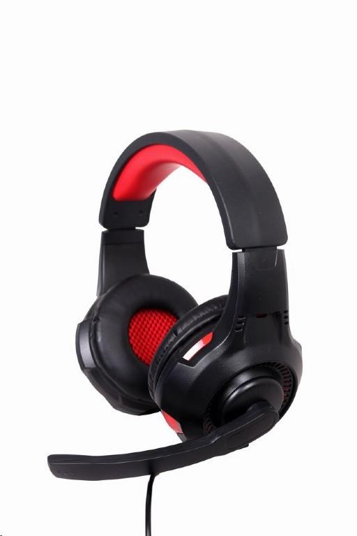 GEMBIRD sluchátka s mikrofonem GHS-U-5.1-01, gaming, 5.1 surround, černo-červená, USB2 