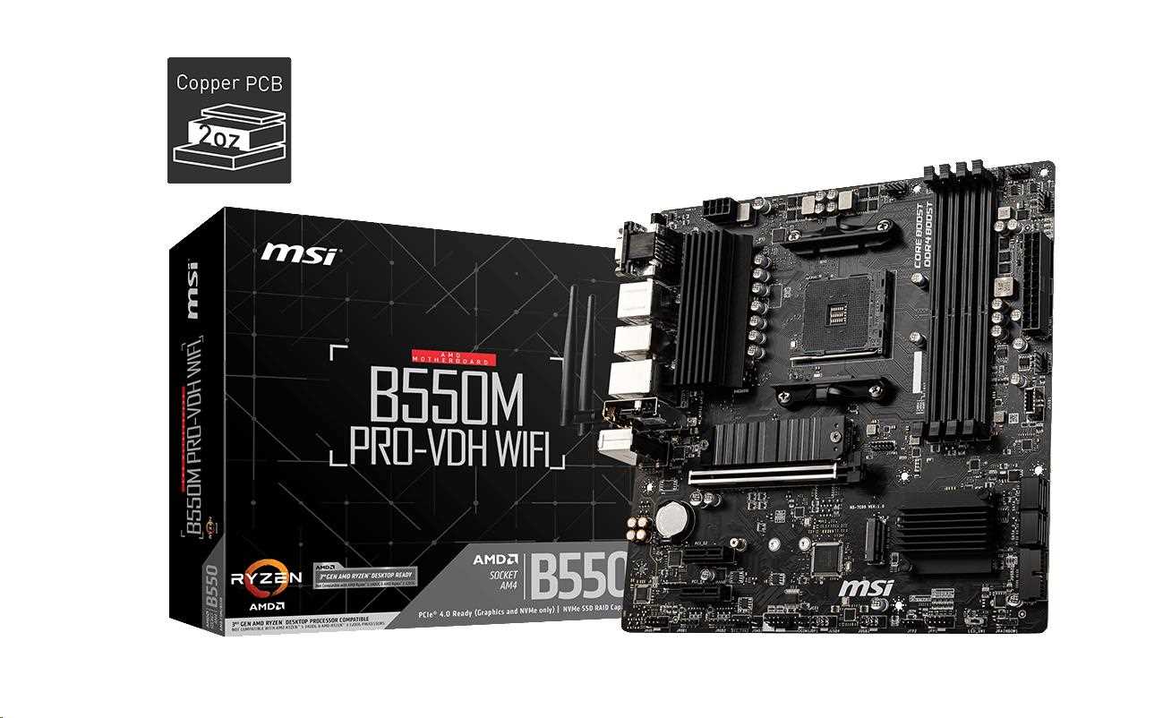 MSI MB Sc AM4 B550M PRO-VDH WIFI,  AMD B550,  4xDDR4,  VGA,  mATX0 