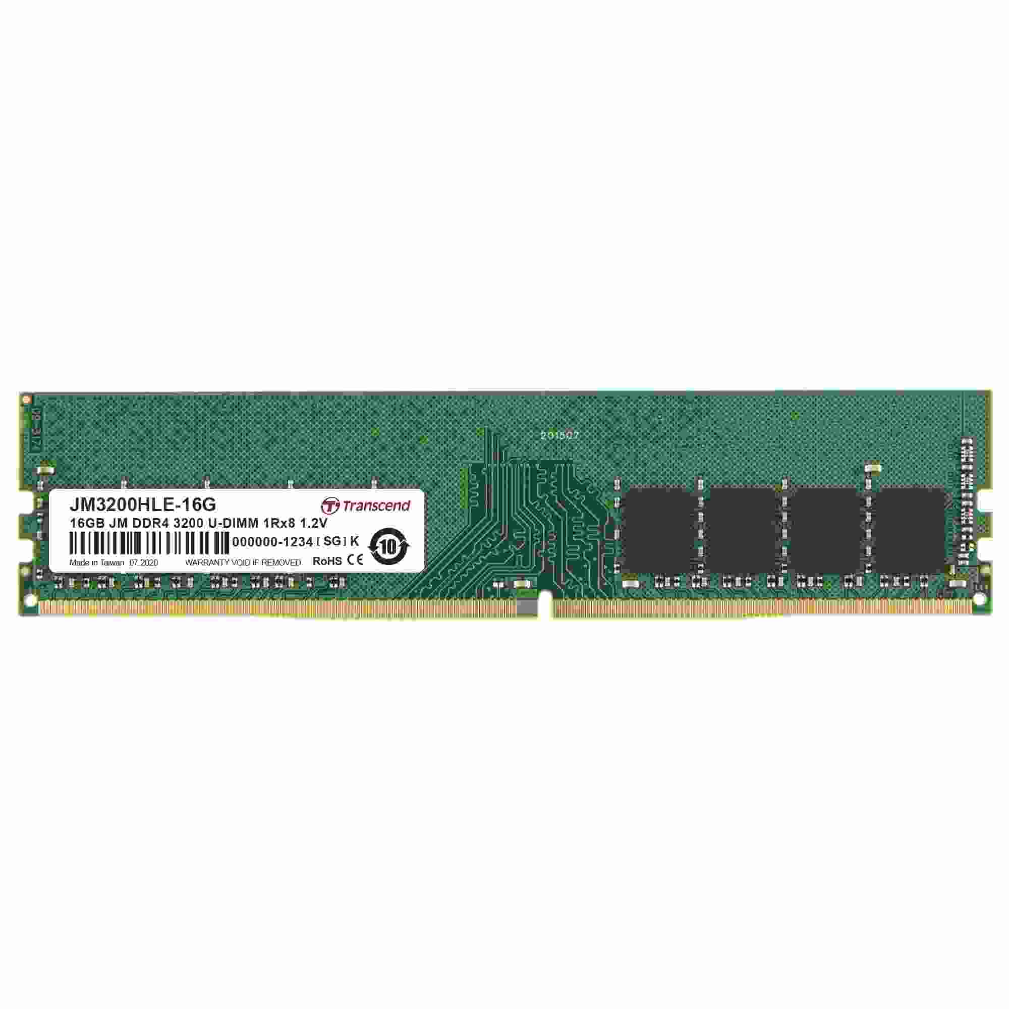 DDR4 16GB 3200Mhz TRANSCEND LONG-DIMM 1Rx8 2Gx8 CL22 1.2V0 