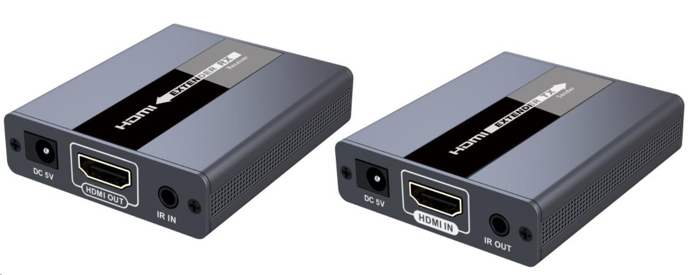 Predlžovač HDMI PREMIUMCORD na 120 m cez jeden kábel Cat5/ 6,  bez oneskorenia0 