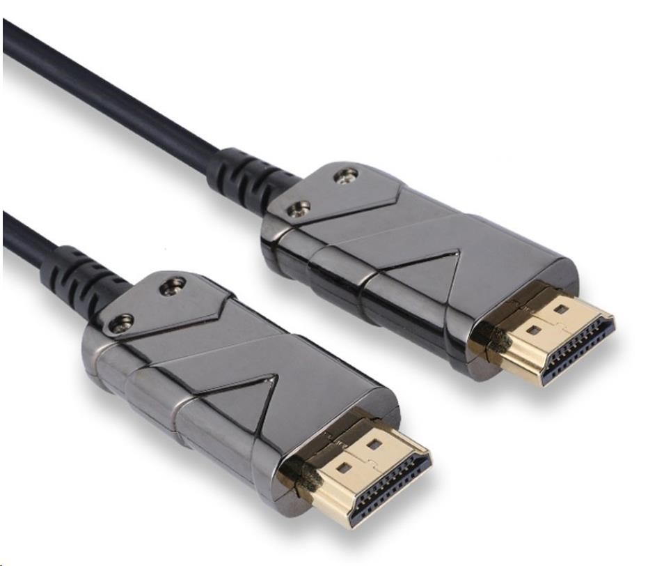 PREMIUMCORD Ultra vysokorýchlostné HDMI 2.1 optický kábel 8K@60Hz,  pozlátený 50 m0 