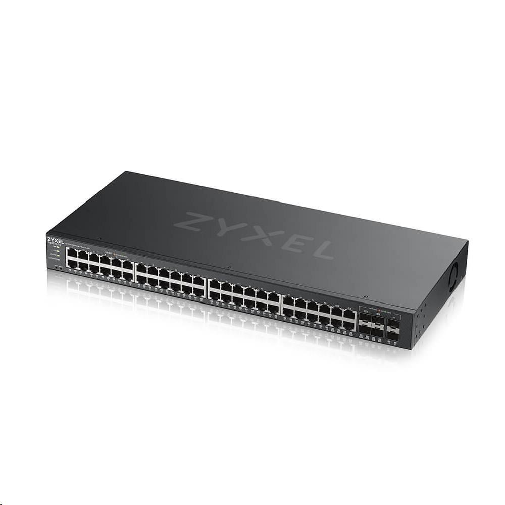 Zyxel GS2220-50 50-portový gigabitový riadený prepínač L2, 44x gigabitový RJ45, 4x gigabitový RJ45/SFP, 2x gigabitový S0 