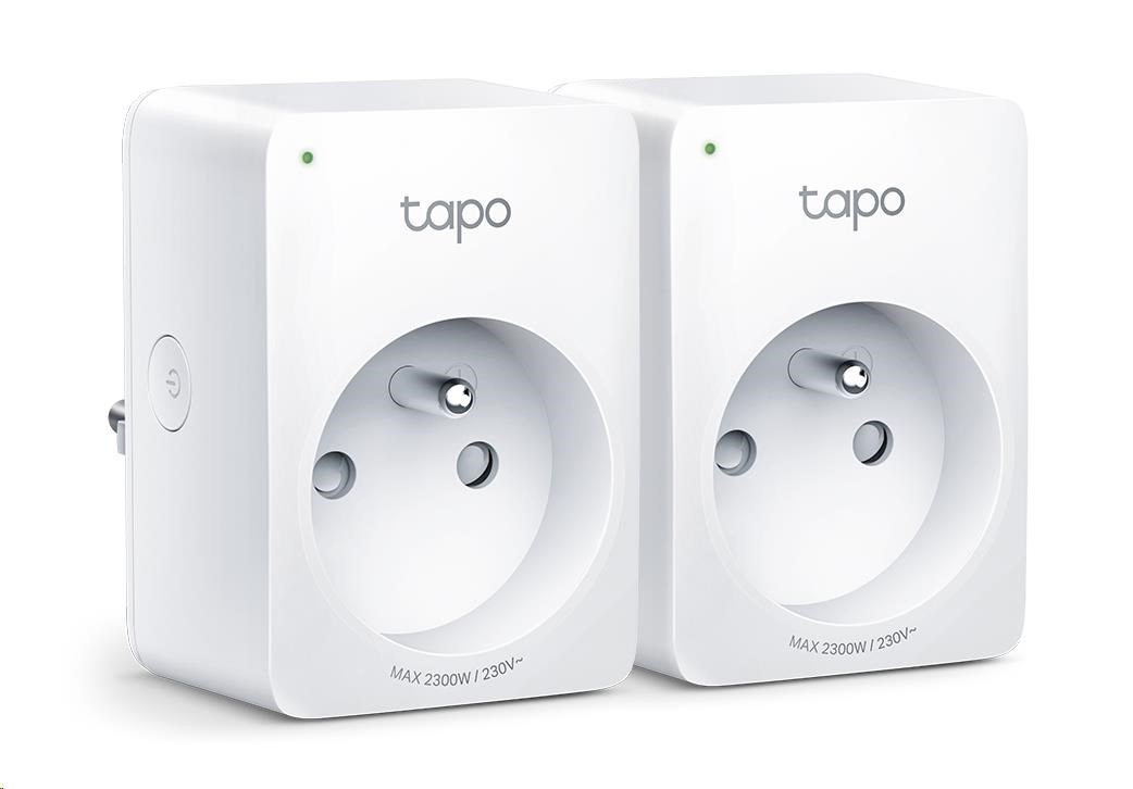 TP-Link Tapo P100(2-pack) chytrá WiFi mini zásuvka (2300W, 10A, 2, 4 GHz, BT)0 