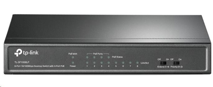 TP-Link switch TL-SF1008LP (8x100Mb/ s,  4xPoE,  41W,  fanless)0 