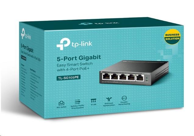 TP-Link Easy Smart switch TL-SG105PE (5xGbE,  4xPoE+,  65W,  fanless)2 