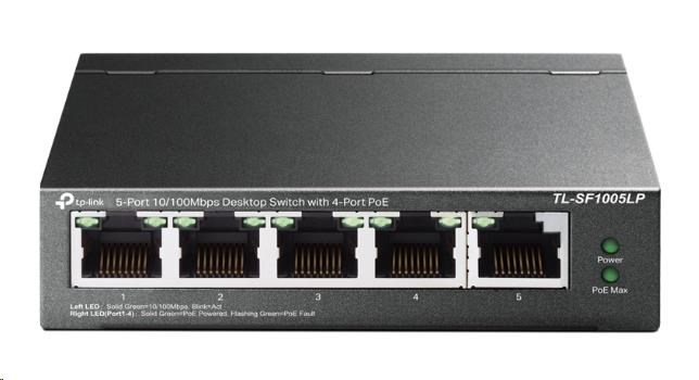 TP-Link switch TL-SF1005LP (5x100Mb/ s,  4xPoE,  41W,  fanless)0 