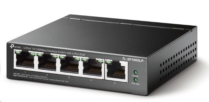 TP-Link switch TL-SF1005LP (5x100Mb/ s,  4xPoE,  41W,  fanless)1 