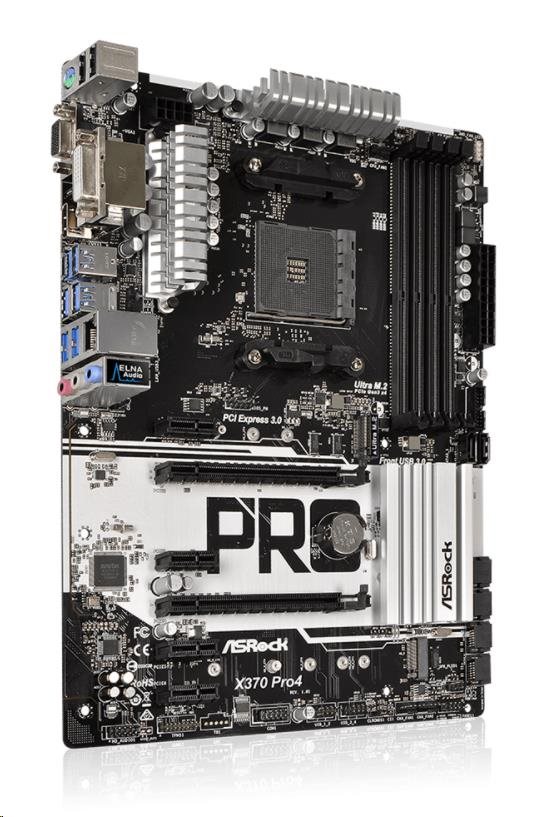 ASRock MB Sc AM4 X370 PRO4,  AMD X370,  4xDDR4,  VGA4 