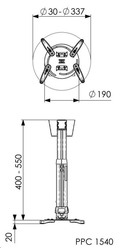 Vogel"s PPC 1540 - teleskopický držák projektoru 40-55 cm2 